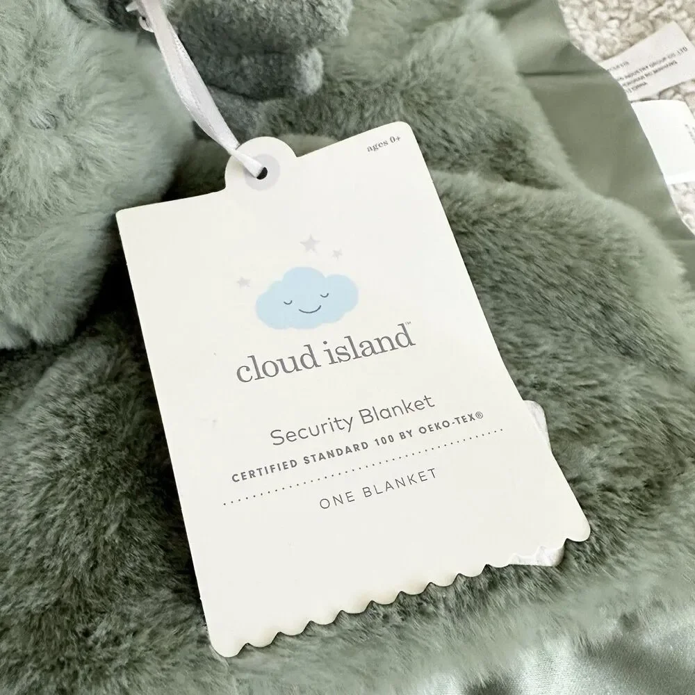 New Cloud Island Green Dragon Lovey Security Blanket Plush Shower Gift